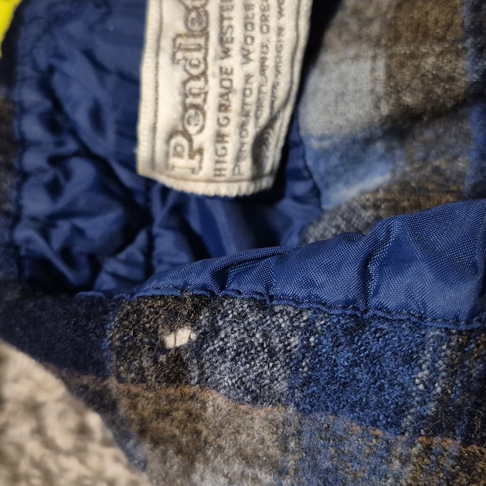 Vintage Pendleton Blue and Black Plaid Shirt - Picture 7 of 7